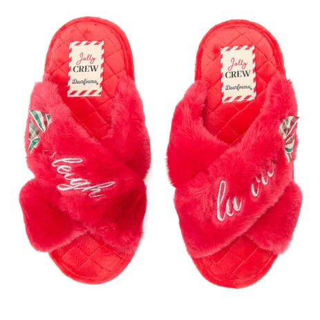 Women's Holiday Fur Slide