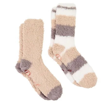 Ladies Stripe Crew Sock 2 Pack
