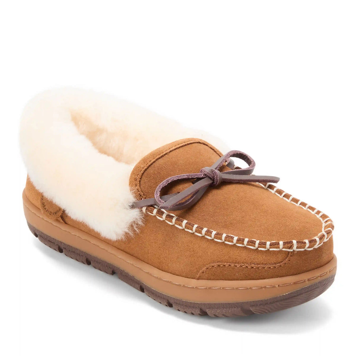Women's Fireside Gladstone Moccasin Genuine Shearling with Stitching