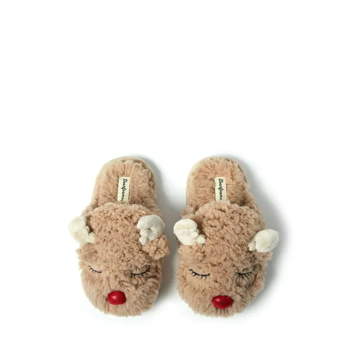 Kid's Reindeer Scuff Slippers